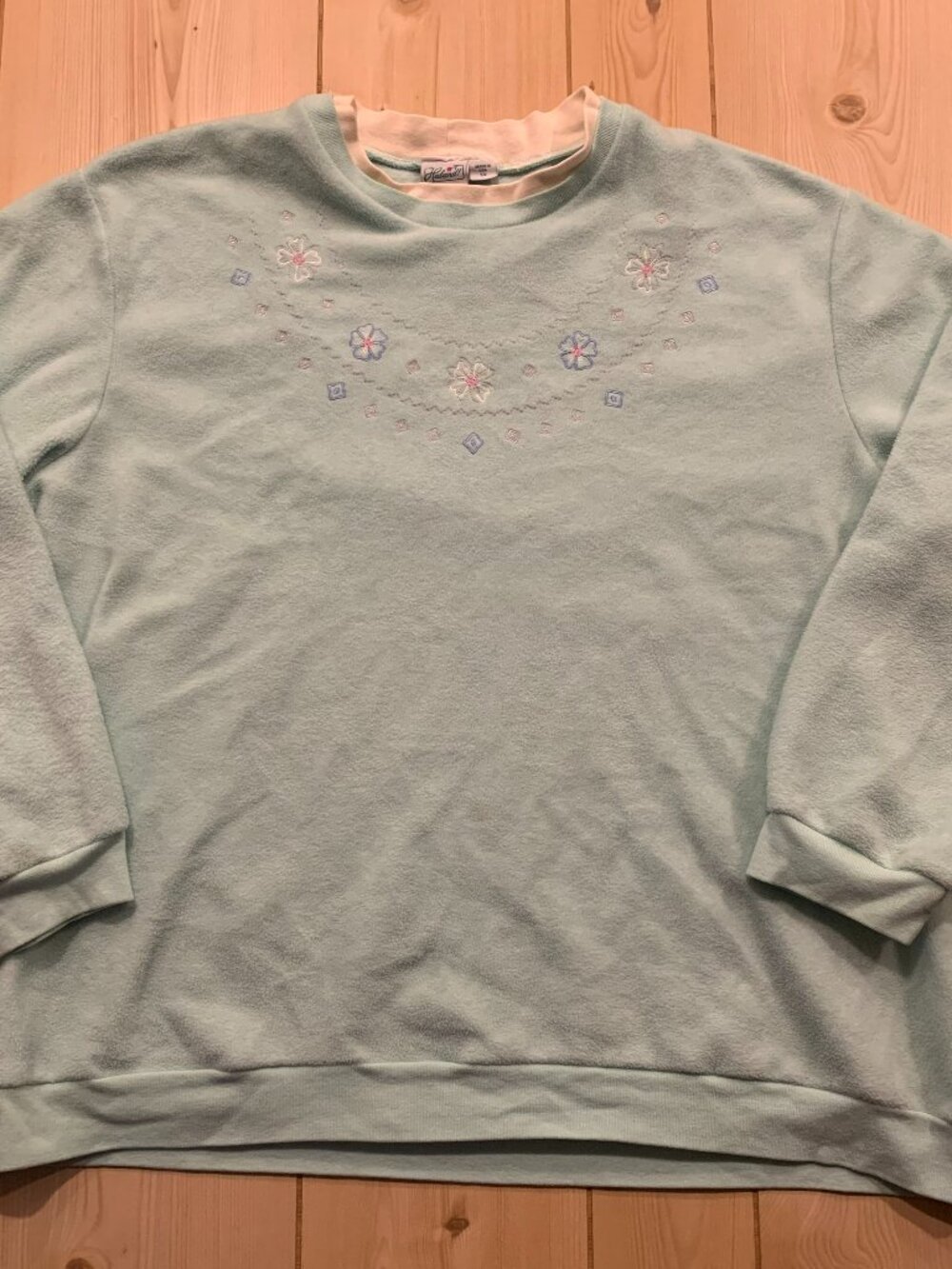 Vintage 90s Haband Floral Grandma Core Retro Fleece Sweater Women's Size 3X
